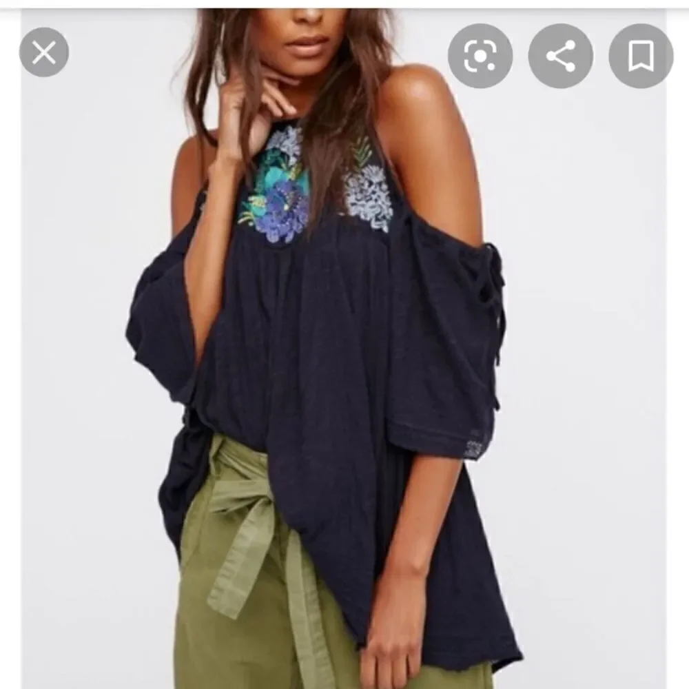 FREE PEOPLE Fast Times Cold Shoulder Top s - Picture 2 of 10